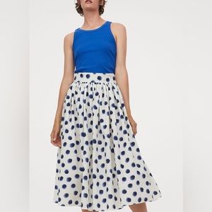 EUC H&M Long Polka Dot High-Waisted Cotton Skirt